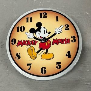 Vintage 1996 Mickey Mouse Clock Reusable Tin Container